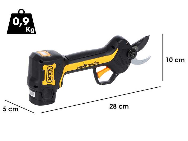 Volpi PV295 - Tijeras el&eacute;ctricas de poda - 2x 14,4 V 2,5 Ah - Di&aacute;metro de corte 25 mm