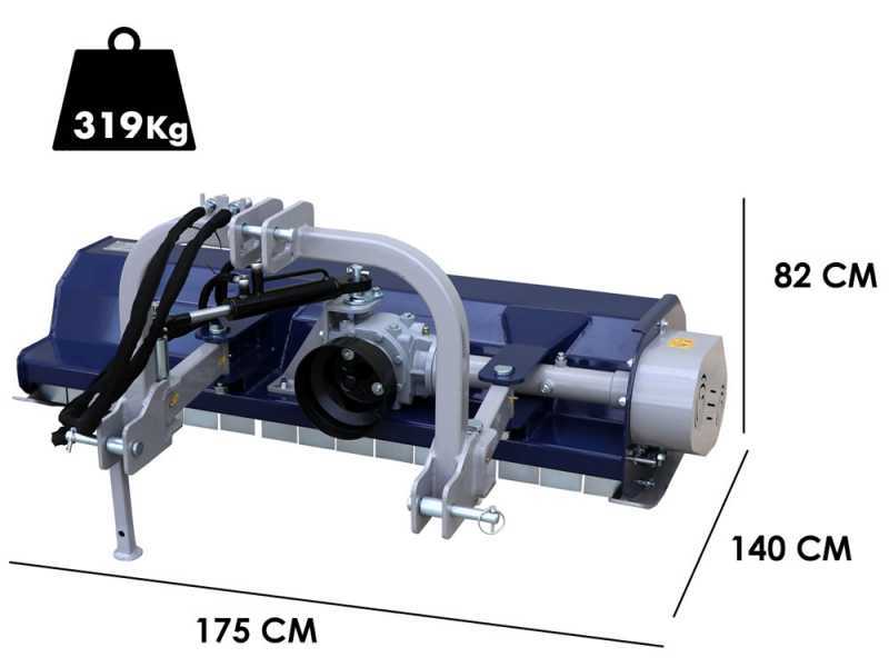 Trituradora para tractor serie media con desplazamiento hidr&aacute;ulico - BullMach MAIA 155 SH