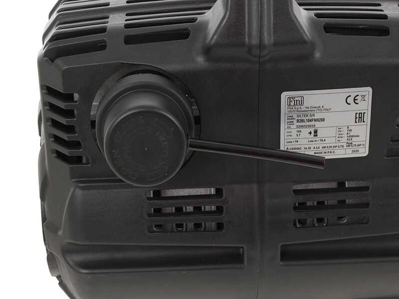 Fini Siltek S/6 - Compresor de aire el&eacute;ctrico port&aacute;til monof&aacute;sico silencioso, sin aceite - Motor 1 HP - 6 L