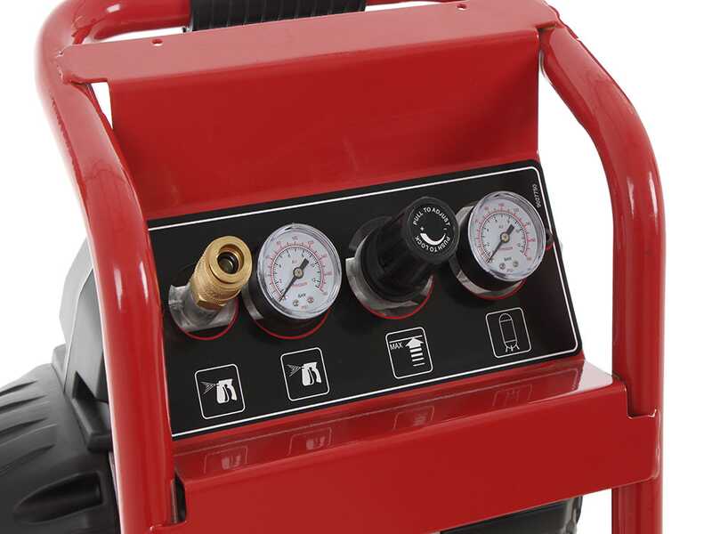 Fini Pioneer 244 - Compresor de aire el&eacute;ctrico port&aacute;til monof&aacute;sico, sin aceite - Motor 1.5 HP - 10 L