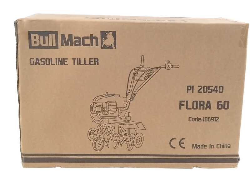 BullMach FLORA 60 - Motoazada de gasolina 4.5 HP - Motor Loncin 139cc