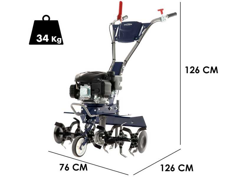 BullMach FLORA 60 - Motoazada de gasolina 4.5 HP - Motor Loncin 139cc