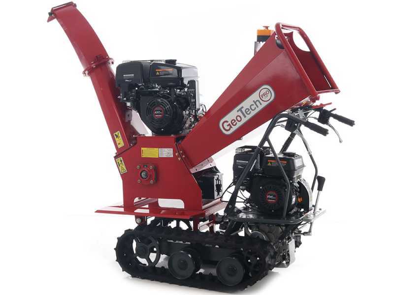 GeoTech Pro BMS 155 LE - Biotrituradora sobre motocarretilla GeoPorter 330D autopropulsada de orugas 4 rodillos - Motor Loncin de 15 HP - caj&oacute;n dumper