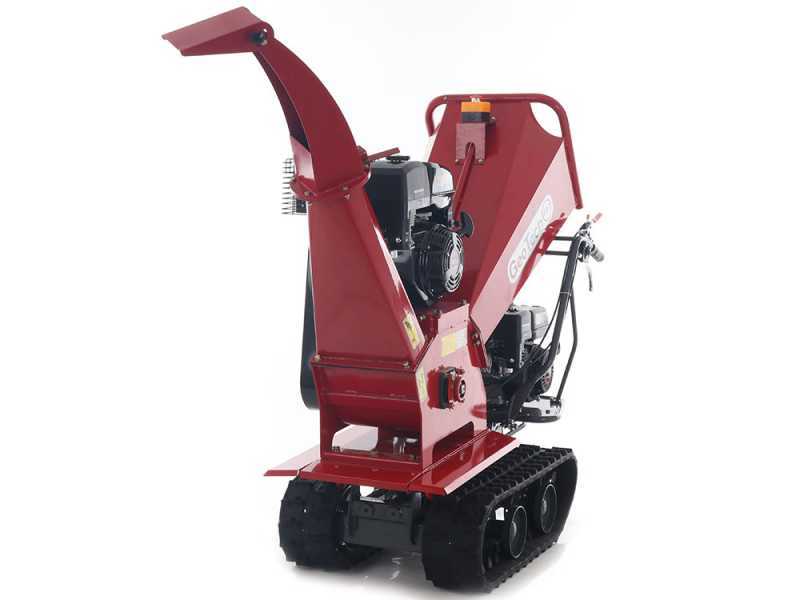 GeoTech Pro BMS 155 LE - Biotrituradora sobre motocarretilla GeoPorter 330D autopropulsada de orugas 4 rodillos - Motor Loncin de 15 HP - caj&oacute;n dumper