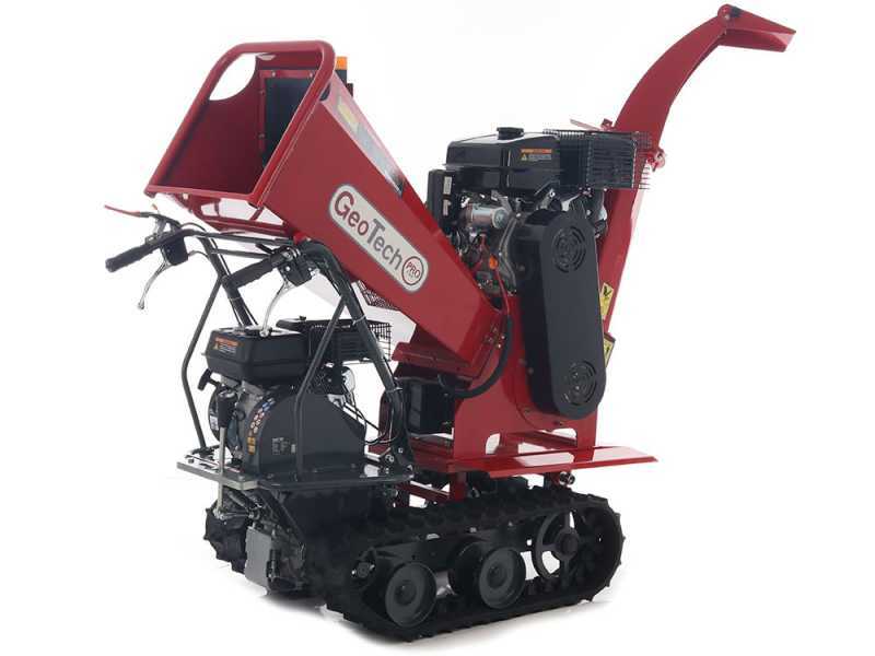 GeoTech Pro BMS 155 LE - Biotrituradora sobre motocarretilla GeoPorter 330D autopropulsada de orugas 4 rodillos - Motor Loncin de 15 HP - caj&oacute;n dumper