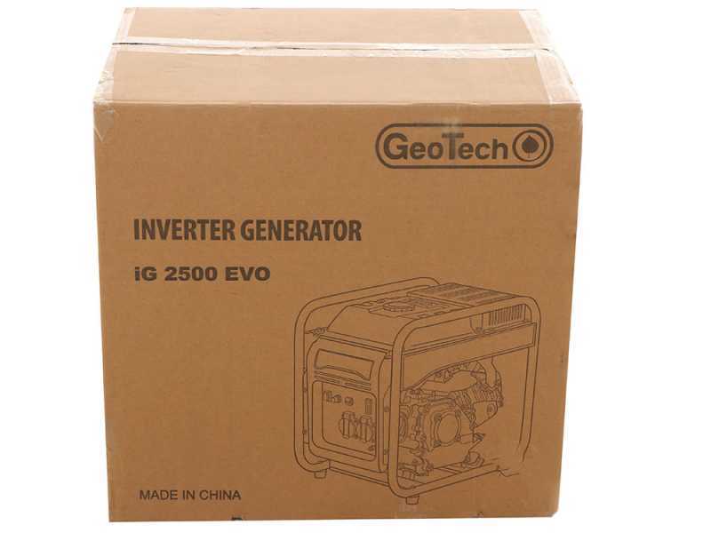 Geotech iG 2500 EVO - Generador de corriente inverter a gasolina 2.5 kW - Continua 2.2 kW Monof&aacute;sica