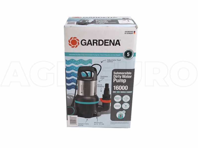Bomba sumergible Gardena 16000 para aguas sucias - art. 9042-20 - en acero inox
