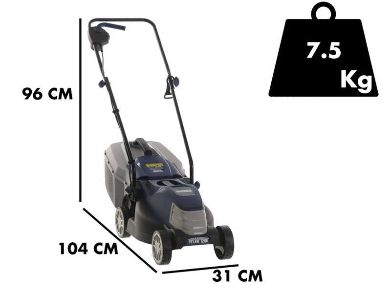 BullMach PELEO 1200 - Cortac&eacute;sped el&eacute;ctrico - 1200 W - Corte de 32 cm