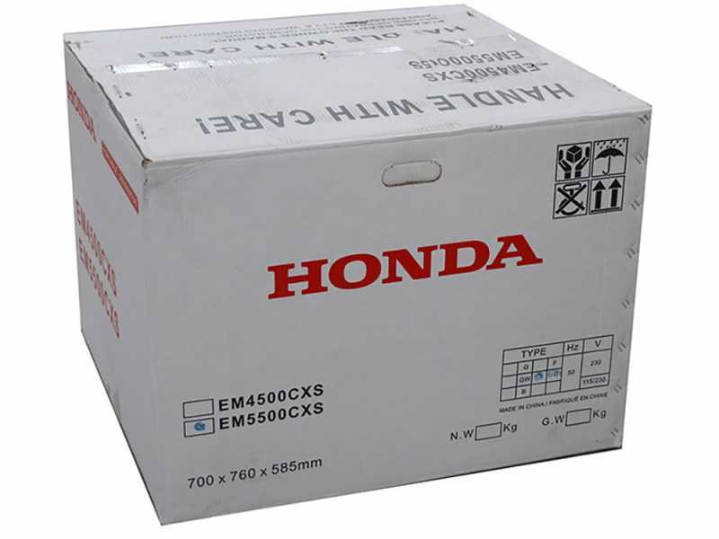 Honda EM 5500CXS - Generador de corriente a gasolina con ruedas y AVR 5.5 kW - Continua 5 kw Monof&aacute;sica