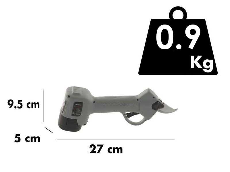 Tijeras el&eacute;ctricas de poda BlackStone BPS-25 - 2 bater&iacute;as 2.6 Ah 16.8 V