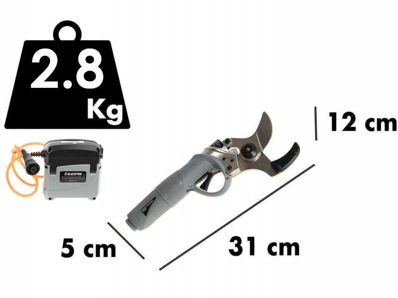 Tijeras el&eacute;ctricas de poda BlackStone 500-BP - 1 bater&iacute;a 5.2 Ah 36 V - Di&aacute;metro de corte 50 mm