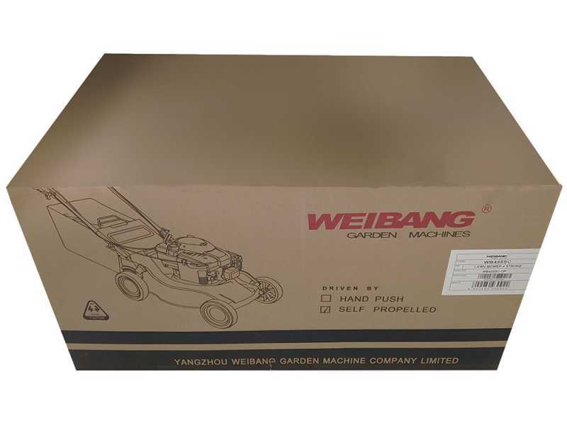 Cortac&eacute;sped autopropulsado de gasolina WEIBANG WB455SCOP - 2en1 - Motor 139 cc