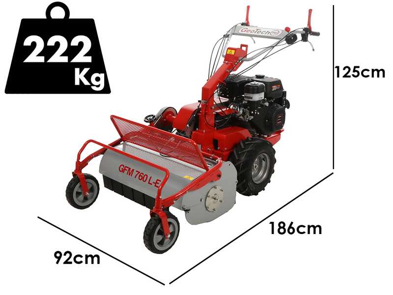 GeoTech-Pro GFM 760 L-E - Desbrozadora profesional de martillos - Loncin G420FD