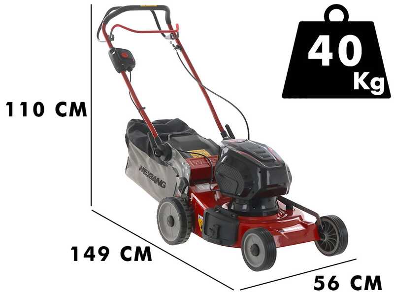 Cortac&eacute;sped  autopropulsado de bater&iacute;a WEIBANG WB502SE3 - Motor de 120V/4Ah - 4en1