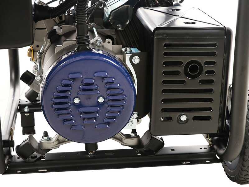 BullMach AMBRA 6500 - Generador de corriente a gasolina con ruedas y AVR 5.5 kW - Continua 5 kW Monof&aacute;sica