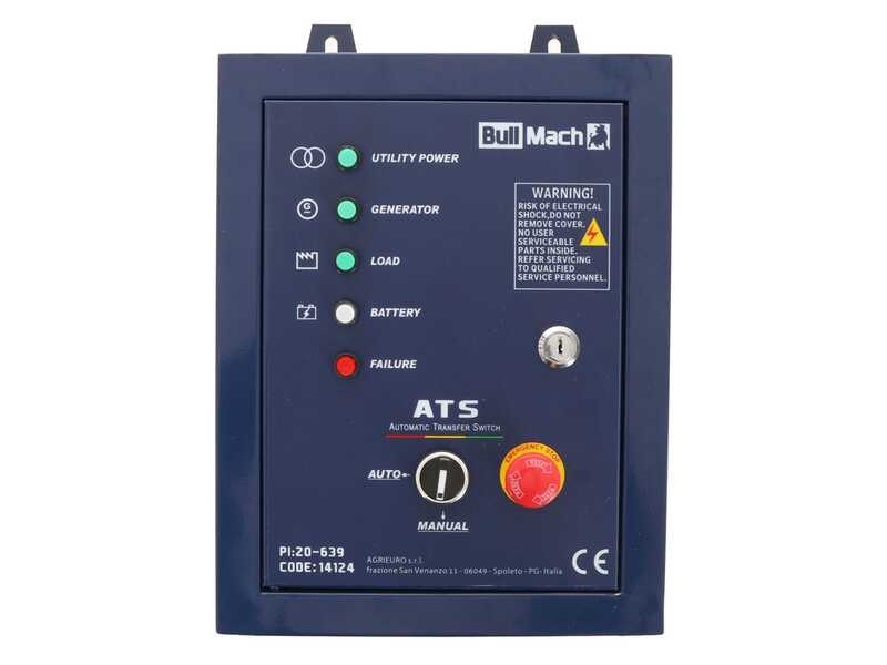 BullMach AMBRA 6500 E - Generador de corriente a gasolina con ruedas y AVR 5.5 kW - Continua 5 kW Monof&aacute;sica + ATS