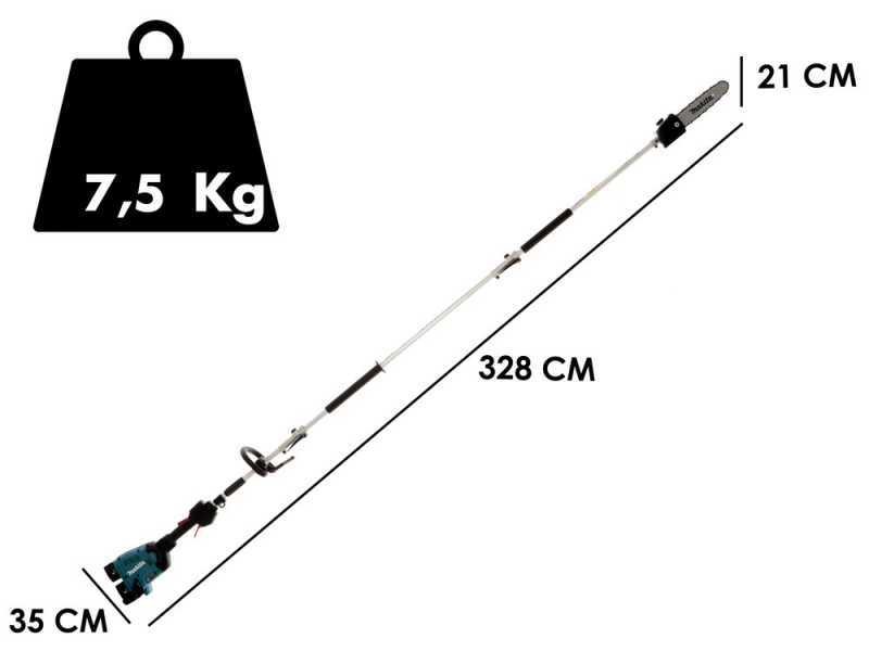 Podadora de bater&iacute;a 36V multifunci&oacute;n Makita DUX60 con p&eacute;rtiga de 108 cm - Bater&iacute;e 2x18V 3Ah