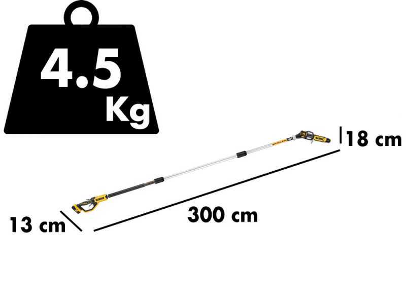 Podadora el&eacute;ctrica de bater&iacute;a con p&eacute;rtiga DeWalt DCMPS567P1-QW - 18V - 5AH
