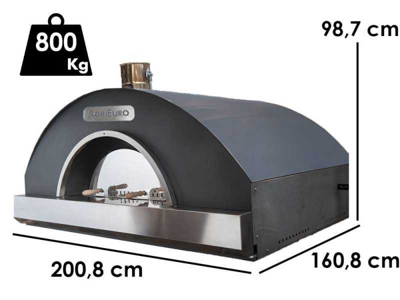 Horno de le&ntilde;a Profesional INOX F00100 - 10 pizzas