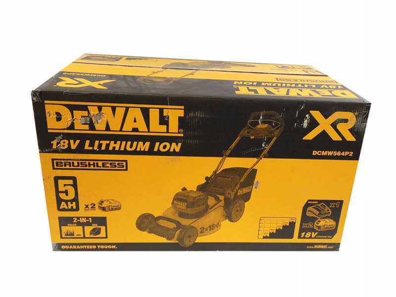 Cortac&eacute;sped el&eacute;ctrico de bater&iacute;a DeWalt DCMW564P2-QW -2 Bater&iacute;as 18V/5Ah - Anchura de corte 48 cm