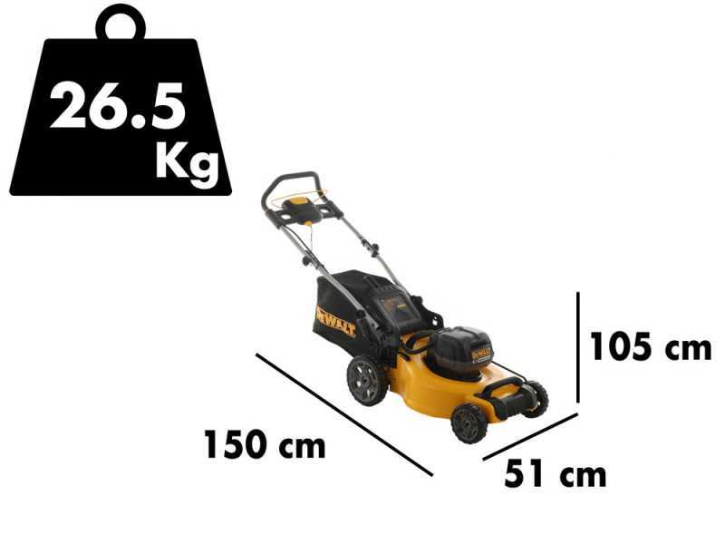 Cortac&eacute;sped el&eacute;ctrico de bater&iacute;a DeWalt DCMW564P2-QW -2 Bater&iacute;as 18V/5Ah - Anchura de corte 48 cm