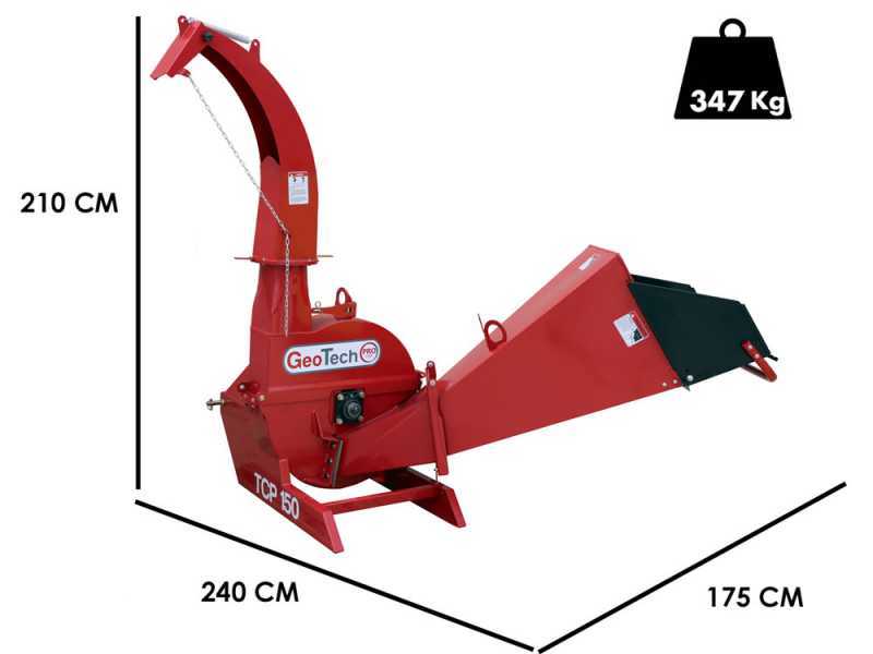 GeoTech Pro TCP 150 - Biotrituaradora para tractor - Di&aacute;metro de corte 150 mm