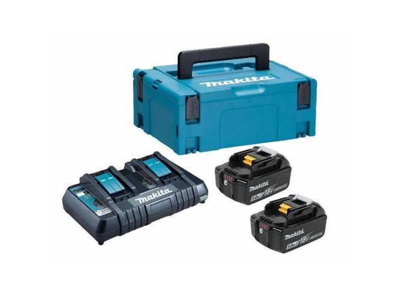 Cortasetos de bater&iacute;a 36V multifunci&oacute;n Makita DUX60Z - Bater&iacute;as de 2x18V 5Ah