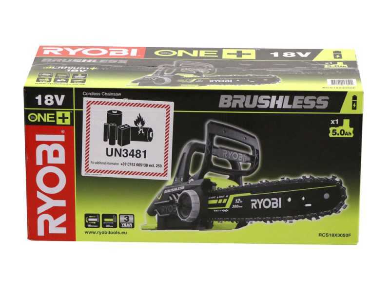 Ryobi RCS18X30-50F - Electrosierra de bater&iacute;a 18V - 5Ah - Espada de 30 cm