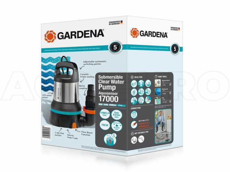 Bomba sumergible de aguas limpias Gardena 17000 Aquasensor art. 9036-20