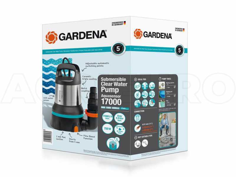 Gardena 17000 Aquasensor - Bomba sumergible de aguas limpias