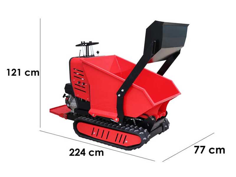 AMA TAG500TDH - Carretilla de orugas con caj&oacute;n dumper hidr&aacute;ulico de 500 kg - Cambio hidrost&aacute;tico