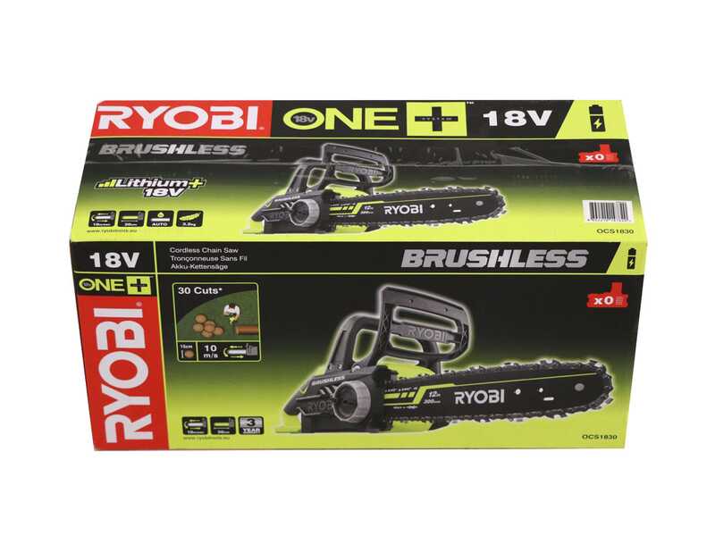 Ryobi BRUSHLESS OCS1830 - Electrosierra de bater&iacute;a 18V - Espada de 30 cm - BATER&Iacute;A Y CARGADOR NO EST&Aacute;N INCLUIDOS