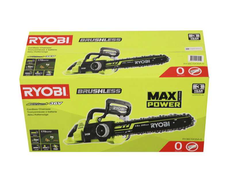 Ryobi BRUSHLESS RY36CSX35A-0 - Electrosierra Max Power 36V - Espada de 35 cm - BATER&Iacute;A Y CARGADOR NO EST&Aacute;N INCLUIDOS