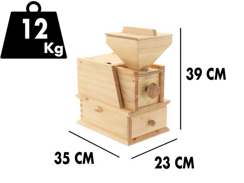Molino de harina artesanal WIDU Volksm&uuml;hle Mod. 2  de madera maciza