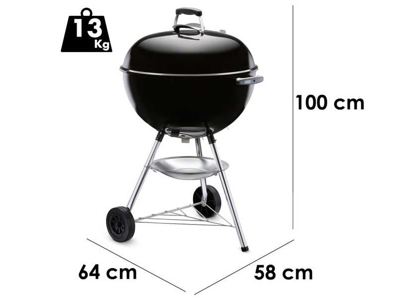 Weber Bar-B-Kettle - Barbacoa de carb&oacute;n- Di&aacute;metro parrilla 57cm