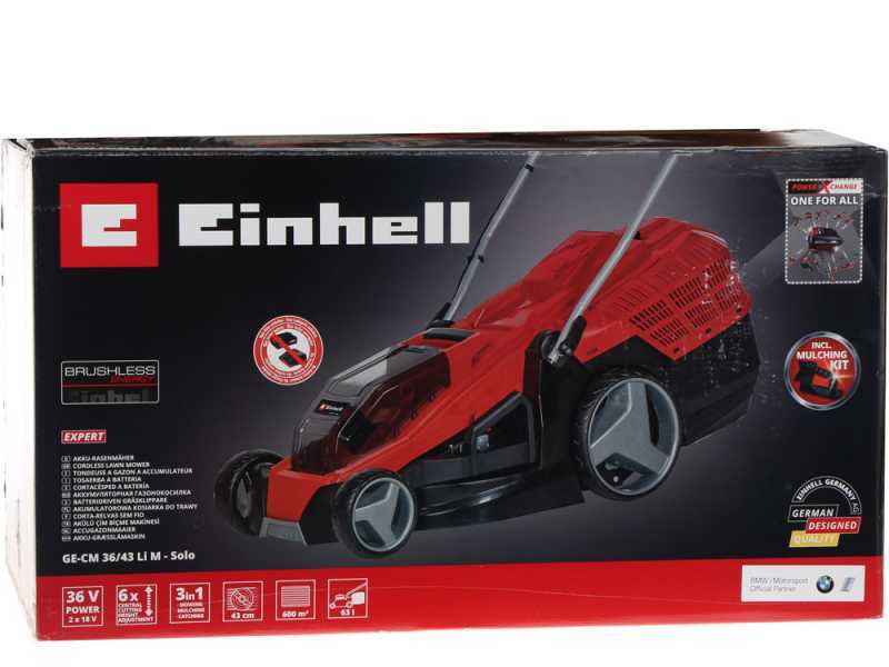 Cortac&eacute;sped de bater&iacute;a Einhell GE-CM 36/43 Li - con starter kit 2 bater&iacute;as 18V/4ah y cargador