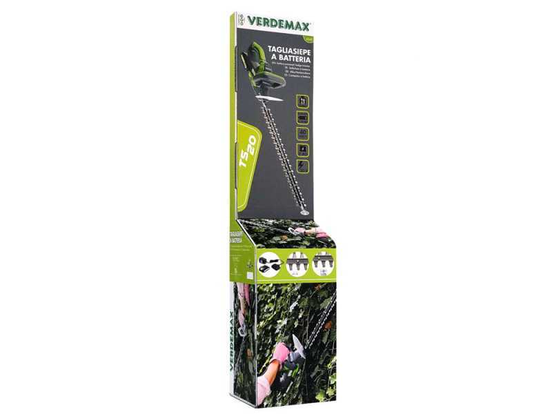 Cortasetos de bater&iacute;a Verdemax TS20 - Espada de 60 cm - Bater&iacute;a de 20V 2Ah