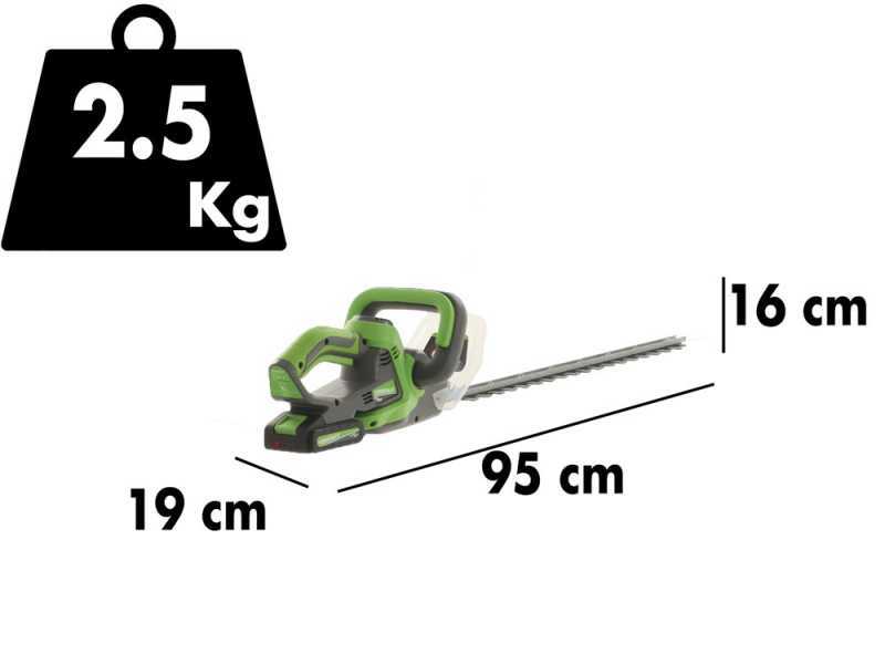 Cortasetos de bater&iacute;a Verdemax TS20 - Espada de 60 cm - Bater&iacute;a de 20V 2Ah