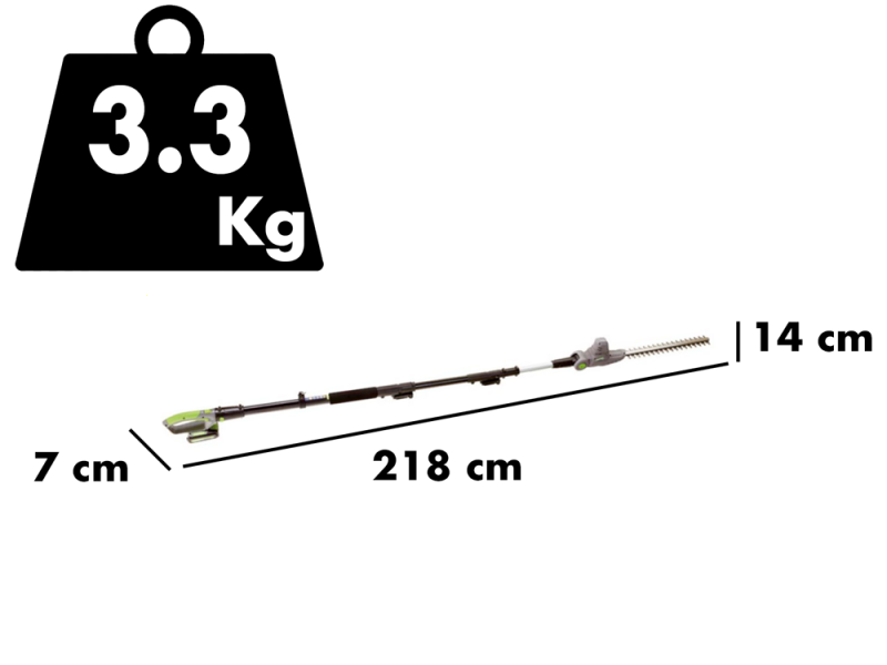 Cortasetos el&eacute;ctrico orientable Verdemax TT20 - Bater&iacute;a 20V 2.0 Ah