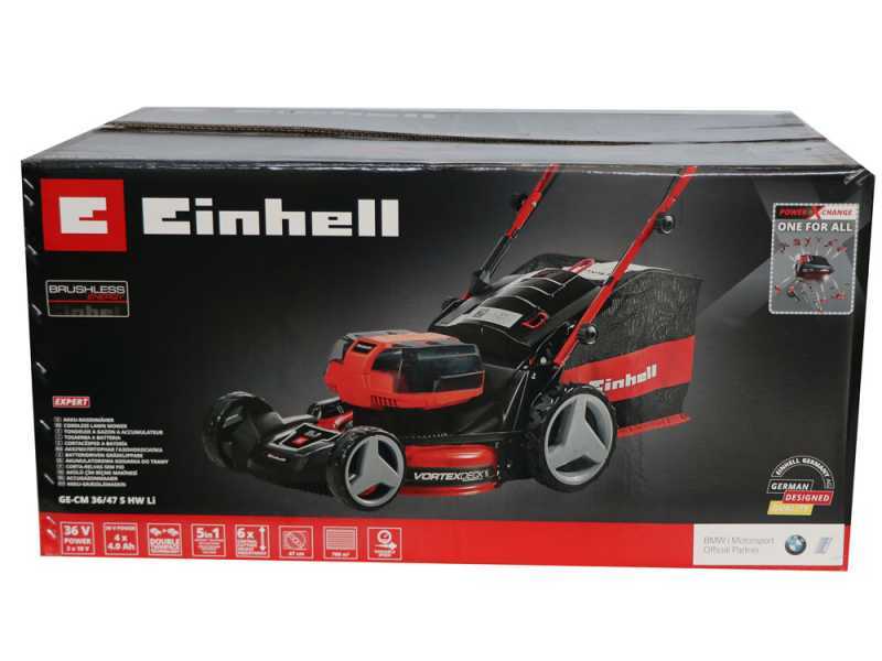 Einhell GE-CM 36/47 S HW Li - Kit - Cortac&eacute;sped de bater&iacute;a autopropulsado - 4x18V/4Ah - Corte de 47 cm