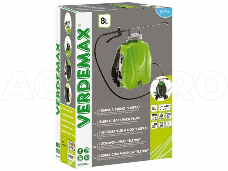 Verdemax FUTURA 8L - Bomba fumigadora de bater&iacute;a con mochila - 12V - 2.5Ah