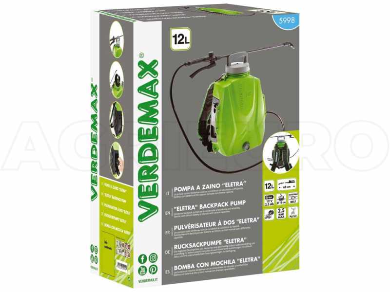 Verdemax FUTURA 12 L - Bomba fumigadora de bater&iacute;a con mochila - 12V - 2.5Ah