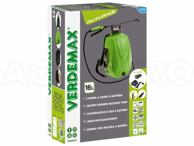 Verdemax FUTURA 16 L - Pulverizador a bater&iacute;a de mochila - 12V - 2.5Ah