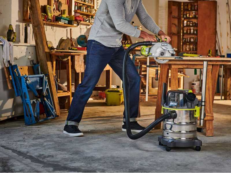 RYOBI R18WDV-0 - Aspirador de bater&iacute;a para polvo y l&iacute;quidos - 18V - bid&oacute;n 18 L - SIN BATER&Iacute;A NI CARGADOR