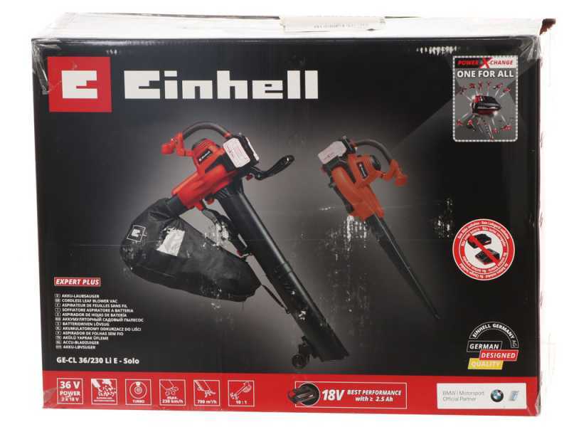 Soplador - aspirador de hojas Einhell GE-CL 36/230 Li E - BATER&Iacute;A Y CARGADOR NO INCLUIDOS