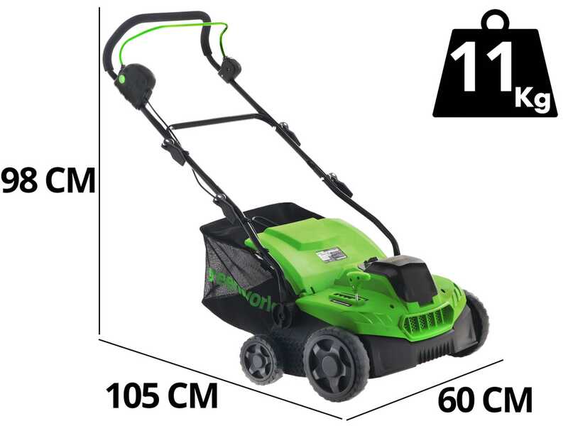 Greenworks GD40SC38II - Escarificador de bater&iacute;a - BATER&Iacute;A Y CARGADOR NO EST&Aacute;N INCLUIDOS