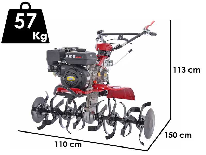 AMA MTZ100G - Motoazada de gasolina 7 HP - Motor de 212cc