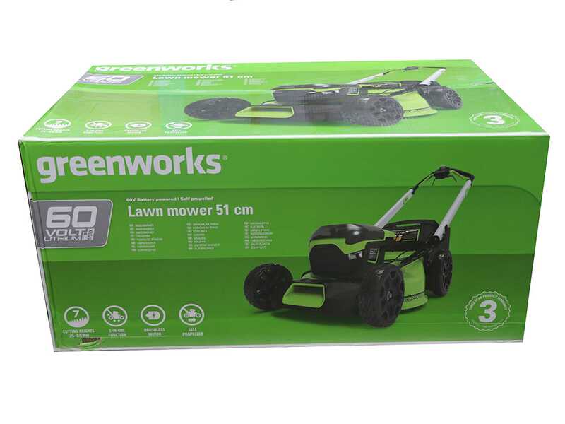 Greenworks GD60LM51SP - Cortac&eacute;sped autopropulsado de bater&iacute;a - 60V/4Ah - Corte de 51 cm