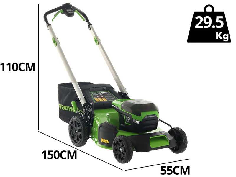 Greenworks GD60LM51SP - Cortac&eacute;sped autopropulsado de bater&iacute;a - 60V/4Ah - Corte de 51 cm