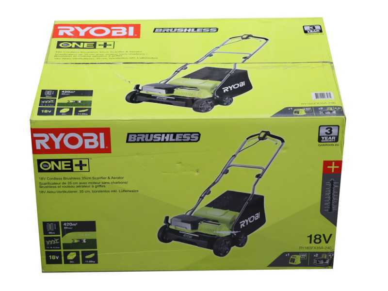Ryobi RY18SFX35A-240 - Escarificador de bater&iacute;a - 18 V - 2x4 Ah